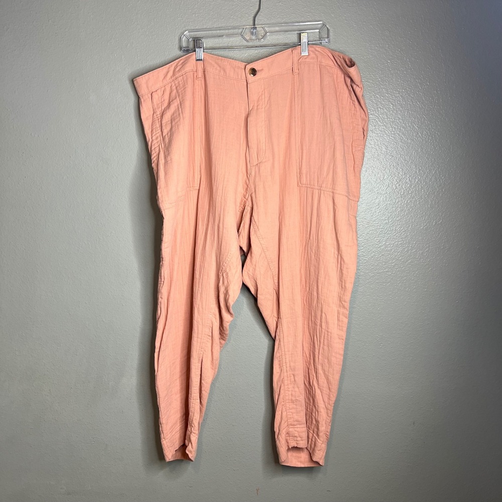 Old Navy Slouchy Tapered Coastal Pant Plus Size 26 High Rise Cotton Gauze  NWT‎ - Picture 2 of 8
